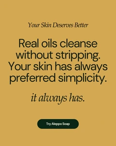 Instagram graphic about real oils cleansing simply in Bera Botanicals soap